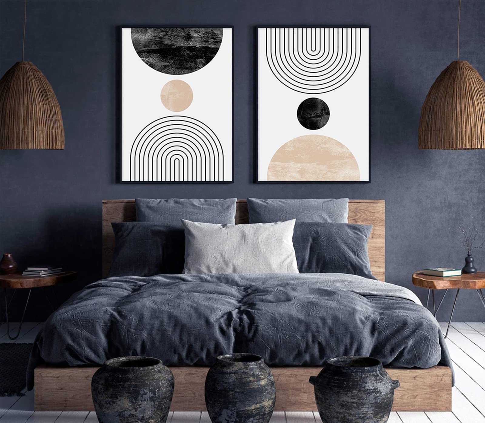 Alt View 5. Hirose Alice - Mid Century Modern Wall Art Prints Neutral Abstract Geometric Wall Art Boho Canvas Prints Mid Century Eoind - Bible Verse Art - Two 12x16 Inch Unframed.