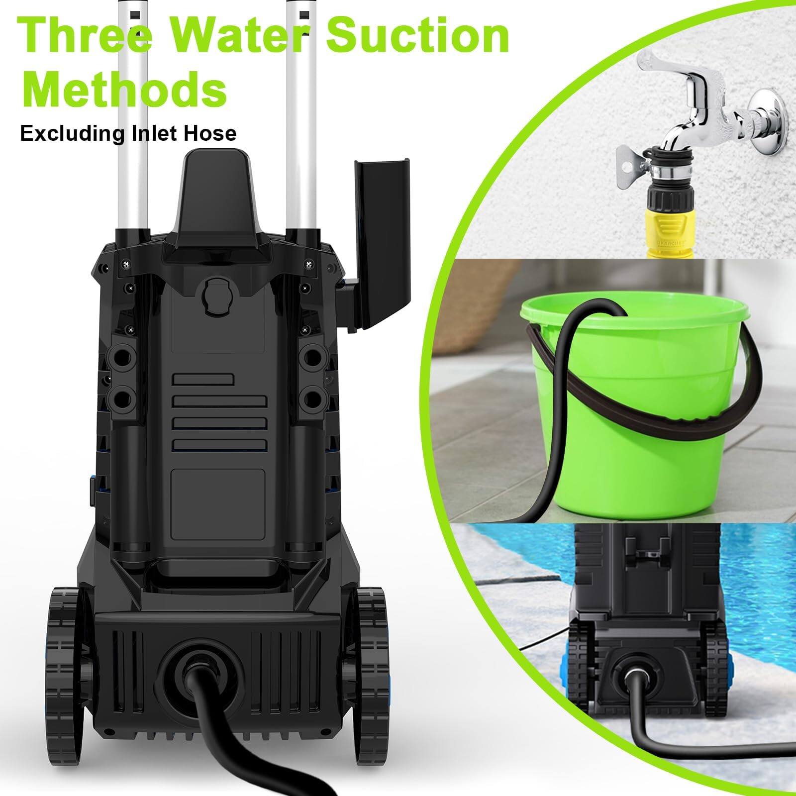 Three Water Suction Methods
Excluding Inlet Hose