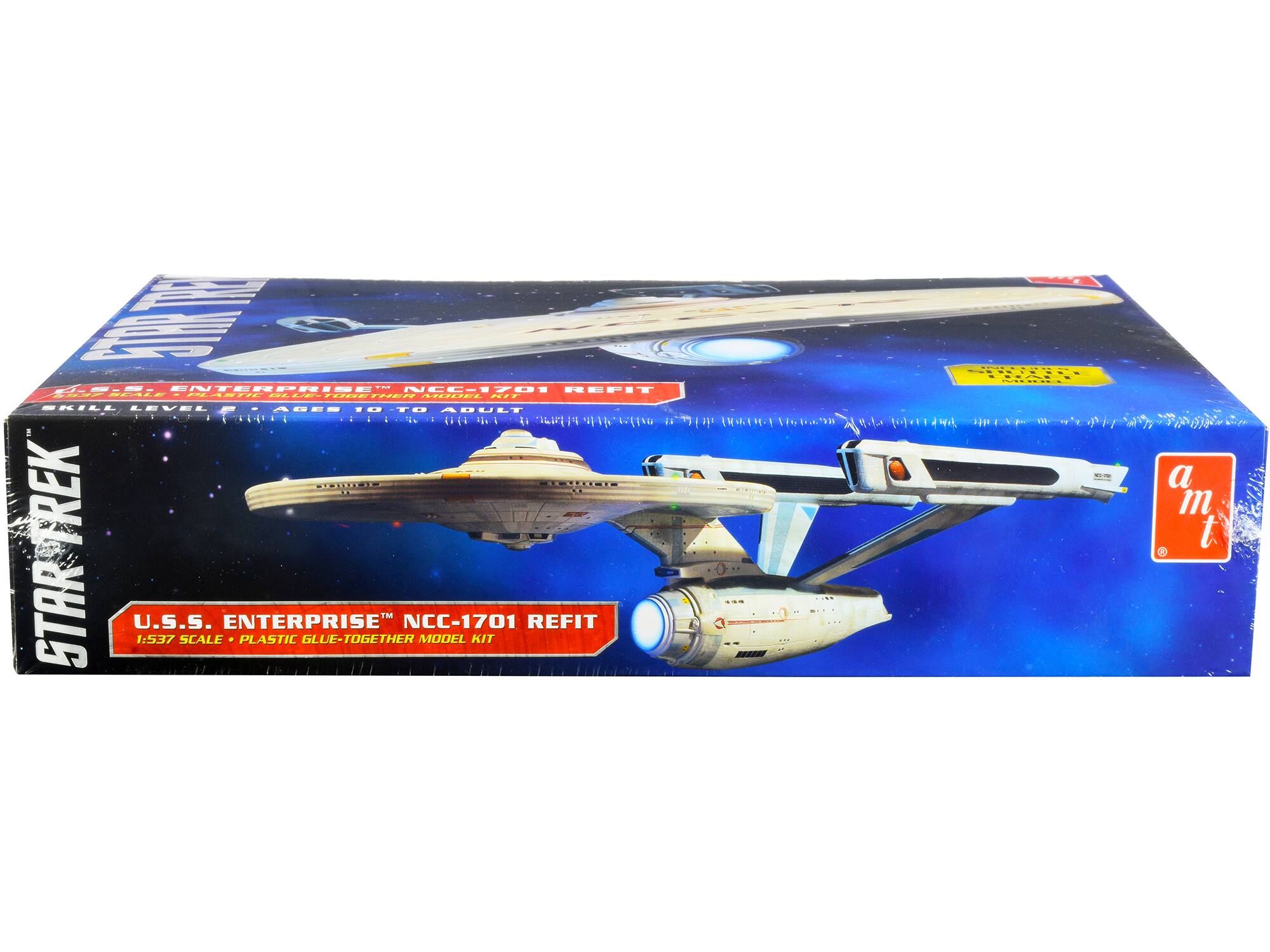 U.S.S. ENTERPRISE NCC-1701 REFIT  
1:537 SCALE  
PLASTIC GLUE-TOGETHER MODEL KIT