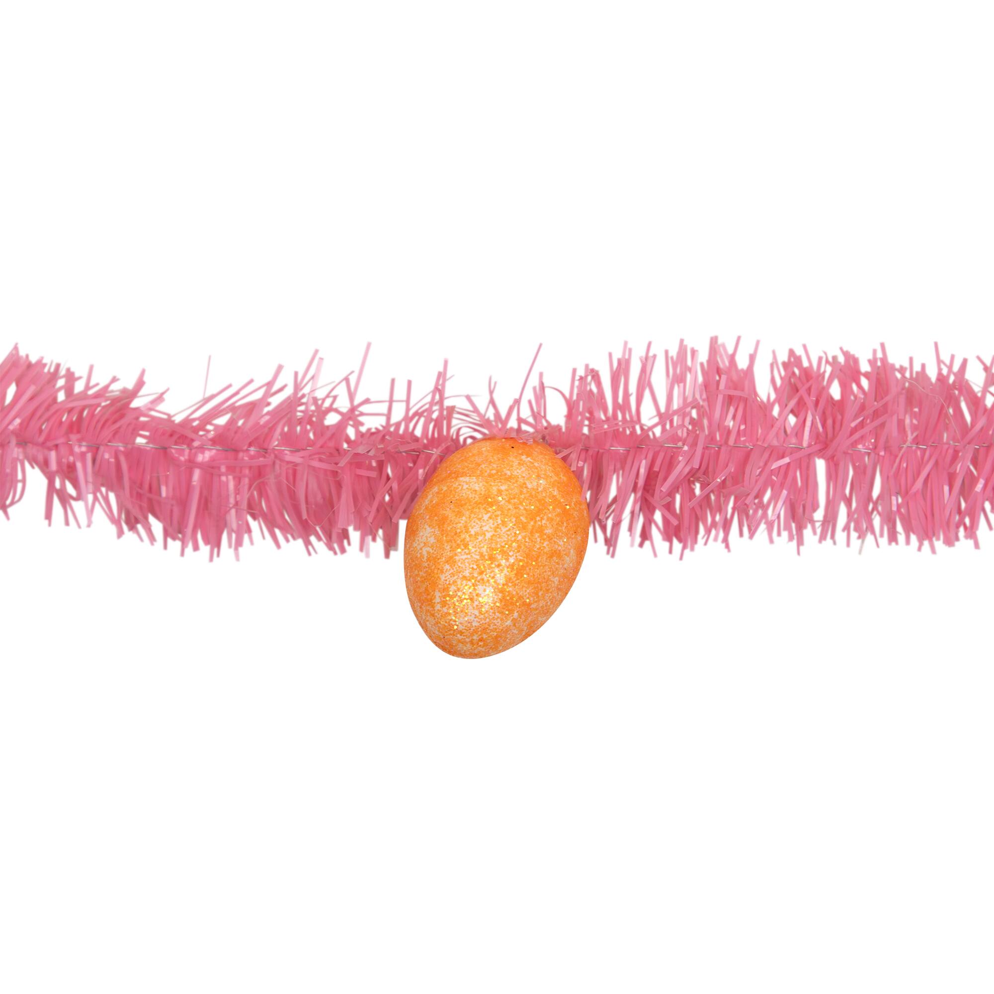 Alt View 5. Northlight - 25' Tinsel Garland with Easter Eggs - Pink - Pink.
