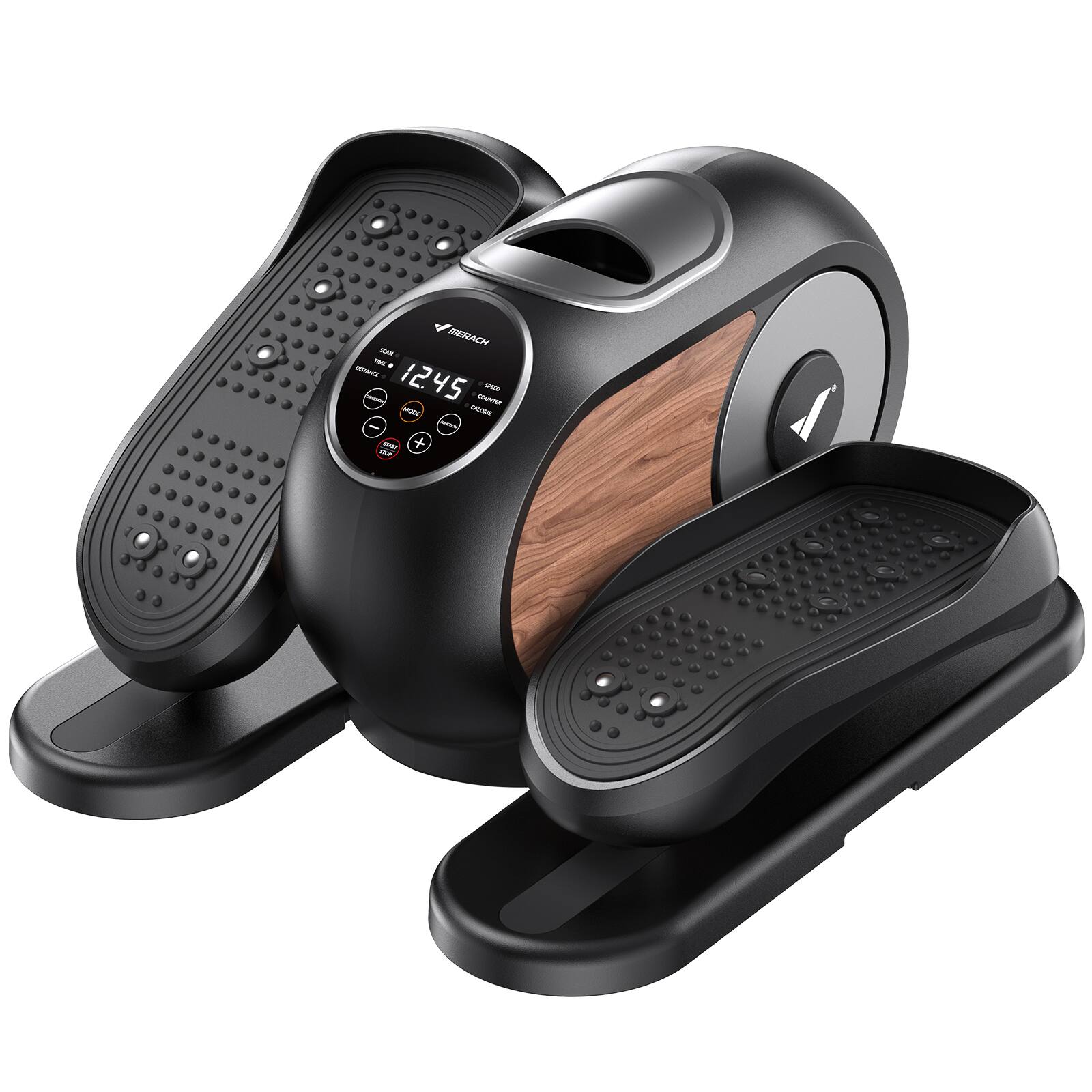 Left. MERACH - MERACH E32 Under Desk Elliptical Machine Leg Exerciser Home Non-Slip Pad 12 level - Black.