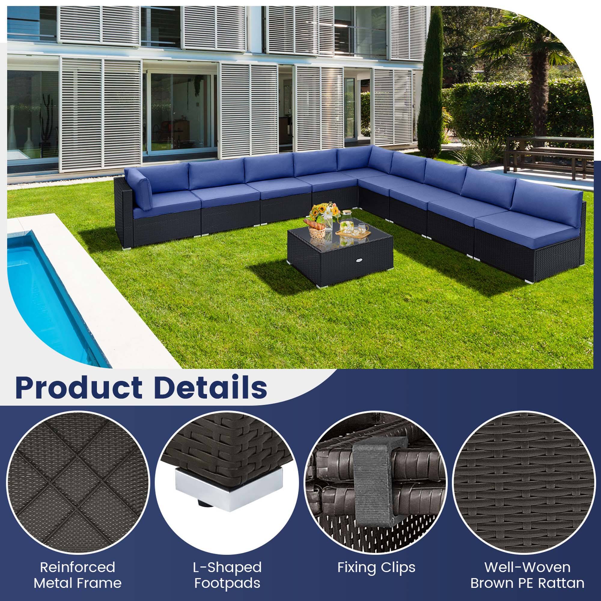 Product Details

- Reinforced Metal Frame
- L-Shaped Footpads
- Fixing Clips
- Well-Woven Brown PE Rattan