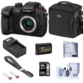 Bundle - Panasonic - LUMIX GH5II Mirrorless Camera with 128GB SD Card, Bag, Extra Battery, Charger, Wrist Strap, Screen