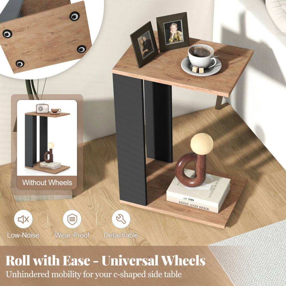 Without Wheels - X - Low-Noise - Wear-Proof - Detachable

Roll with Ease - Universal Wheels

Unhindered mobility for your c-shaped side table