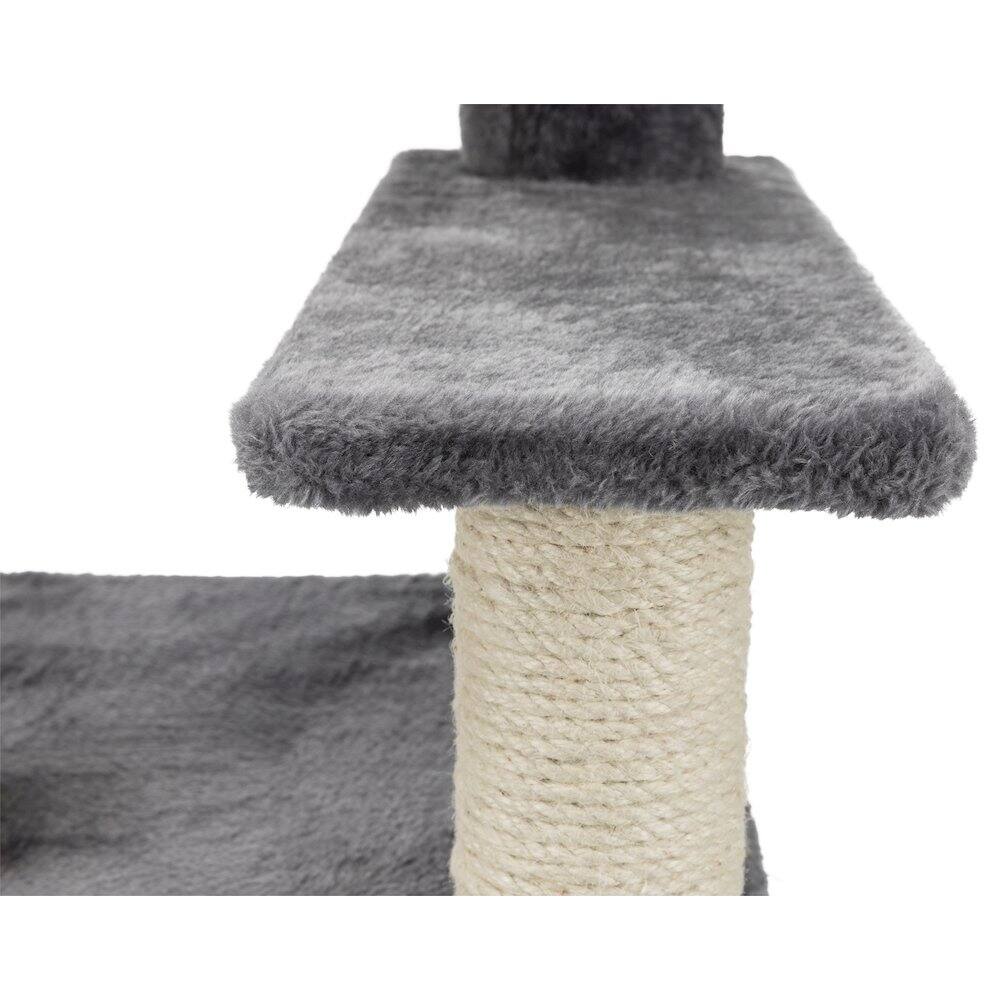 Alt View 1. TRIXIE - Baza Senior Plush & Sisal Cat Tree Scratching Posts Hammock & Steps, - Gray.