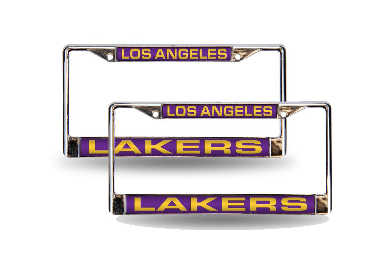 Los Angeles Lakers NBA Chrome Metal Laser License Plate Frame - Set of 2 Frames