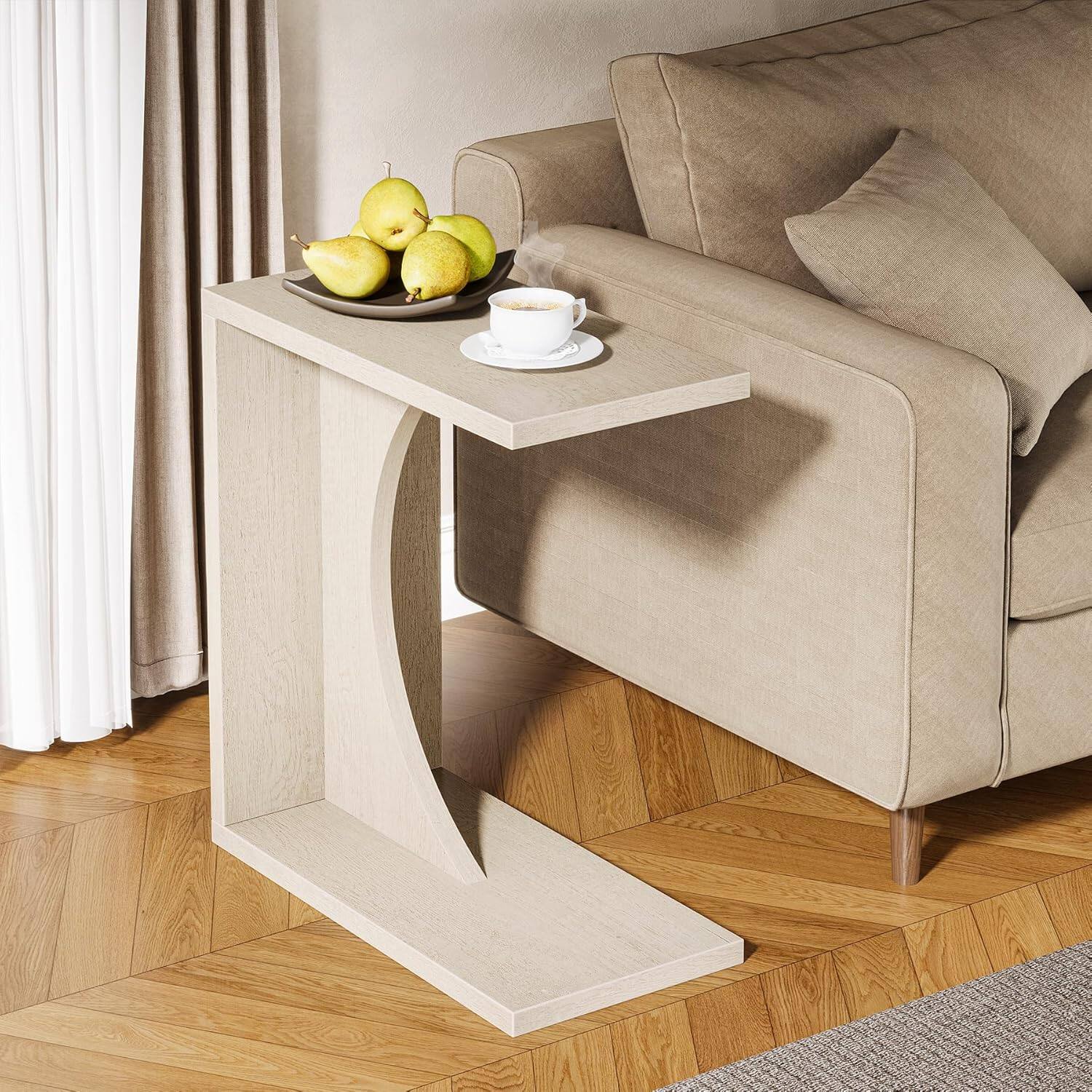 Tribesigns End Table with Engineered Wood Construction, Adjustable Feet ...