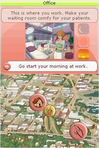 Office  
This is where you work. Make your waiting room comfy for your patients.  

Go start your morning at work.