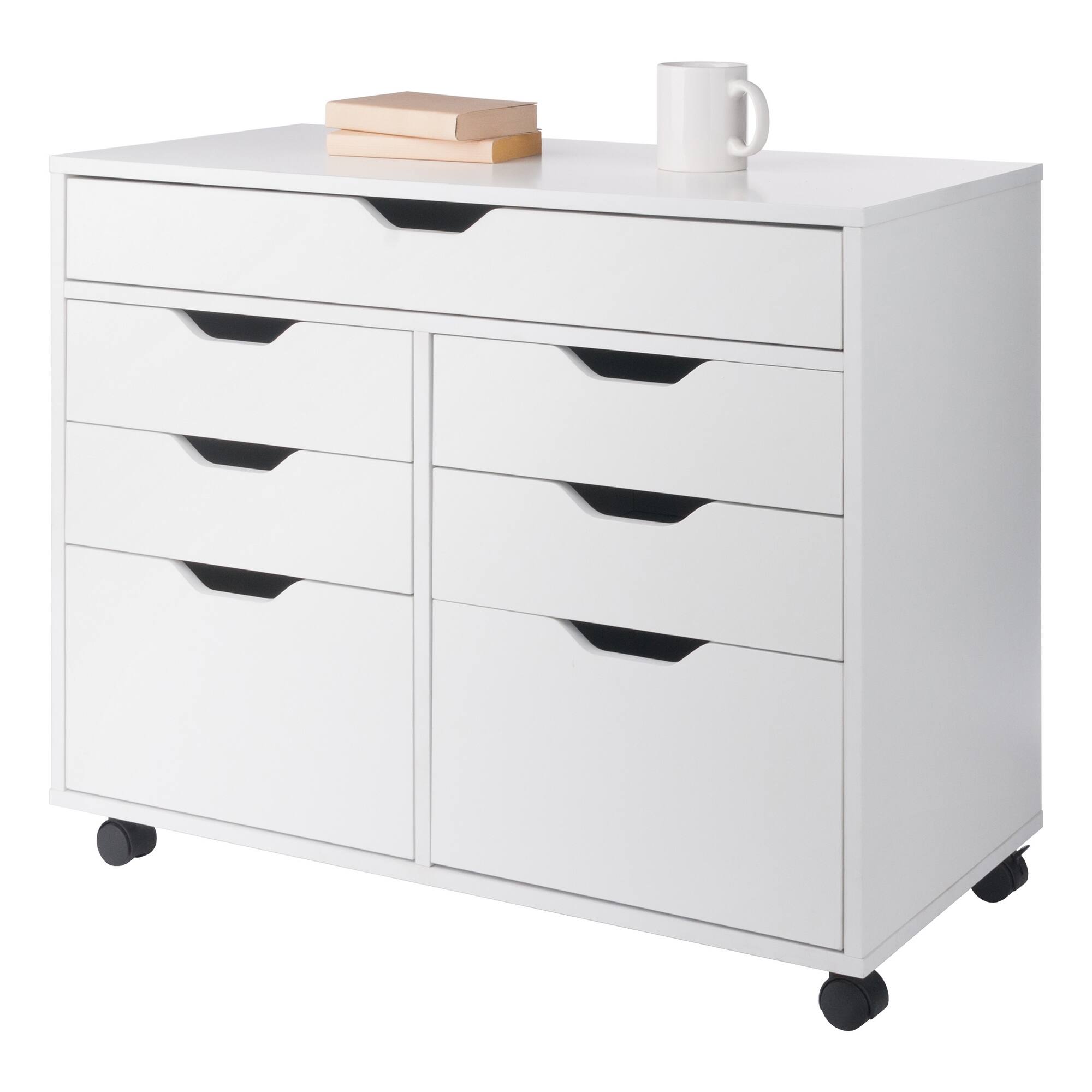 Alt View 7. Winsome Wood - Halifax 5-Drawer Mulit-Storage Mobile Cabinet - White.