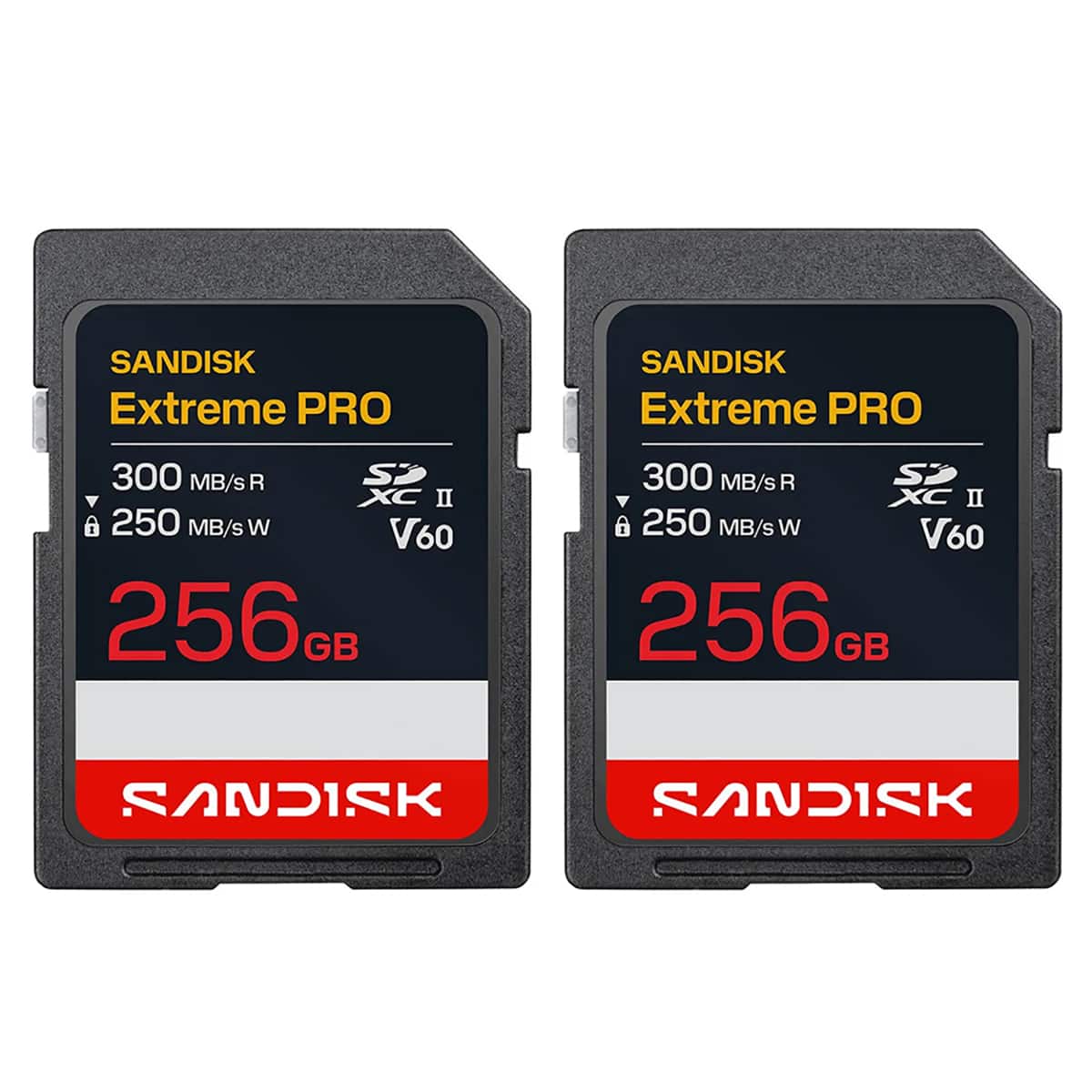 SANDISK - Extreme PRO UHS-II V60 SDXC Memory Card - 256GB, 2-Pack