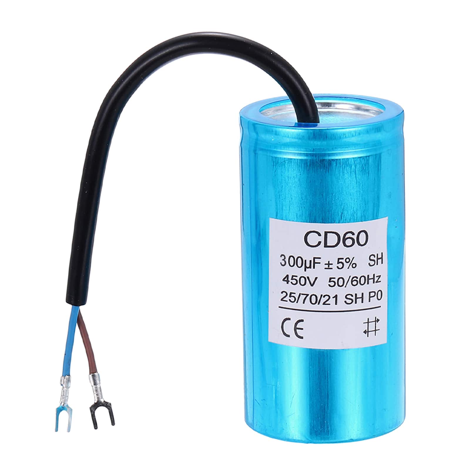 Unique Bargains - CD60 Capacitor 450V 300uF Motor Start Capacitor with Wiring Fork Terminal for Air Compressor - Blue price history on PriceWatchPro