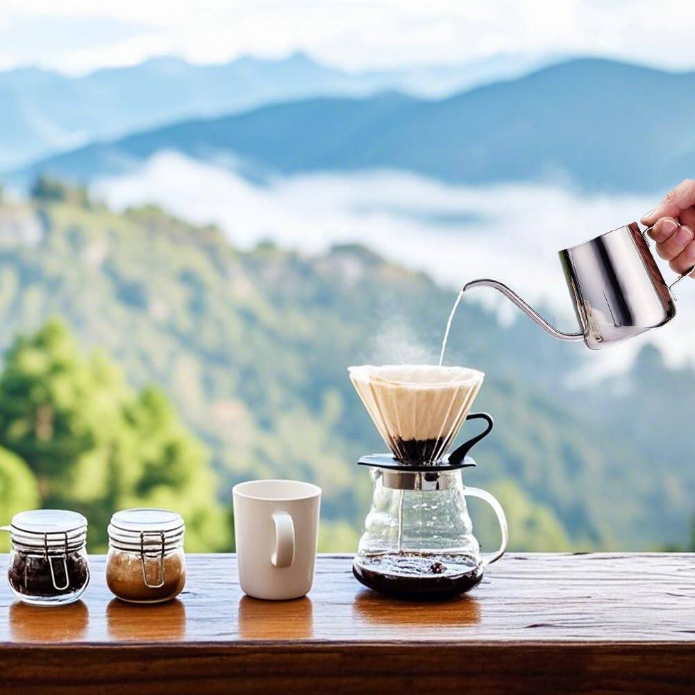 Alt View 7. Dapper Styles - Milk Frothing Pitcher / Gooseneck Spout Coffee Tea Pot Frother Cup Stainless Steel Cappuccino Latte Art Bar... - Silver&2pen-12 Ounces.