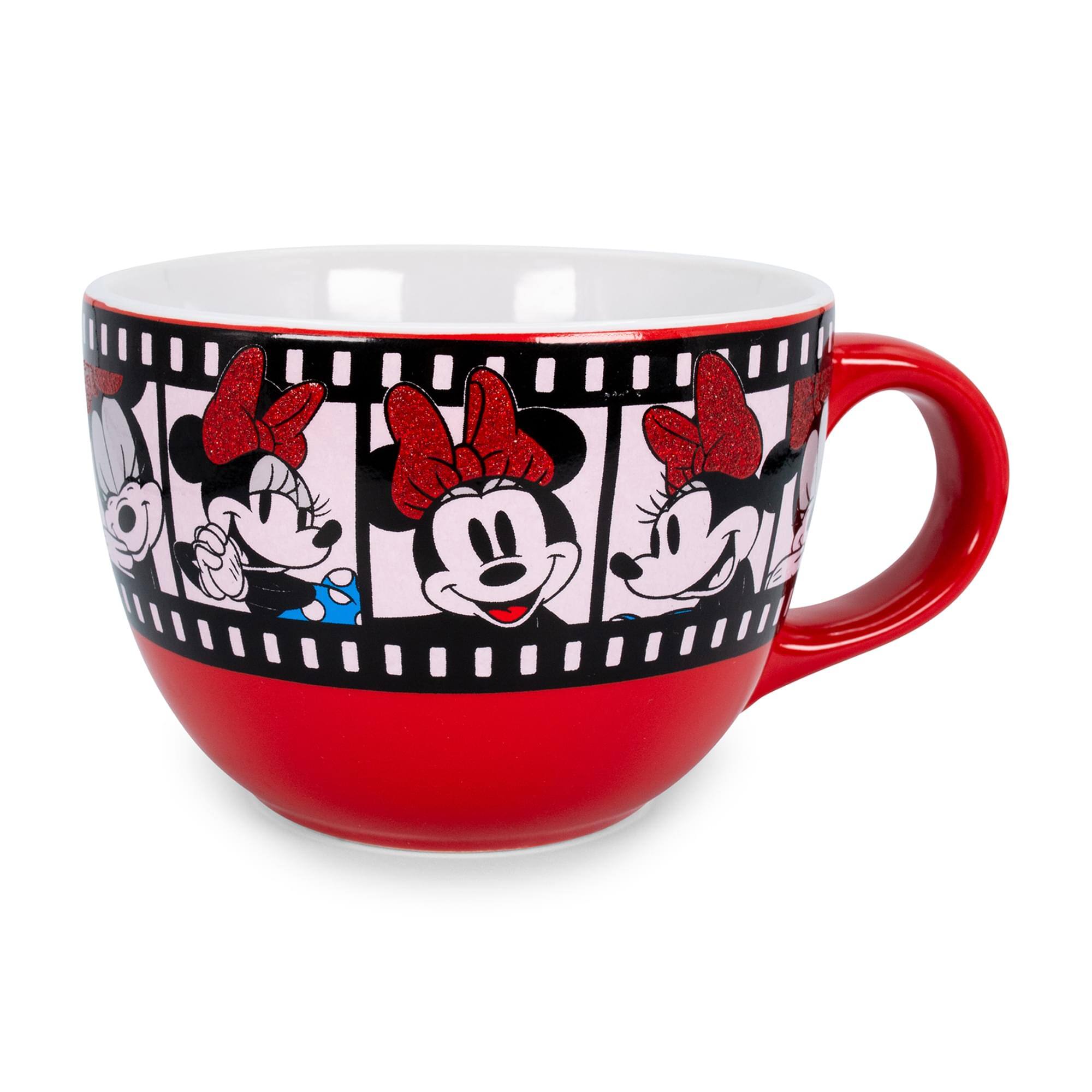 Front. Disney - Disney Minnie Mouse Film Reel Ceramic Soup Mug | Holds 24 Ounces - Red.