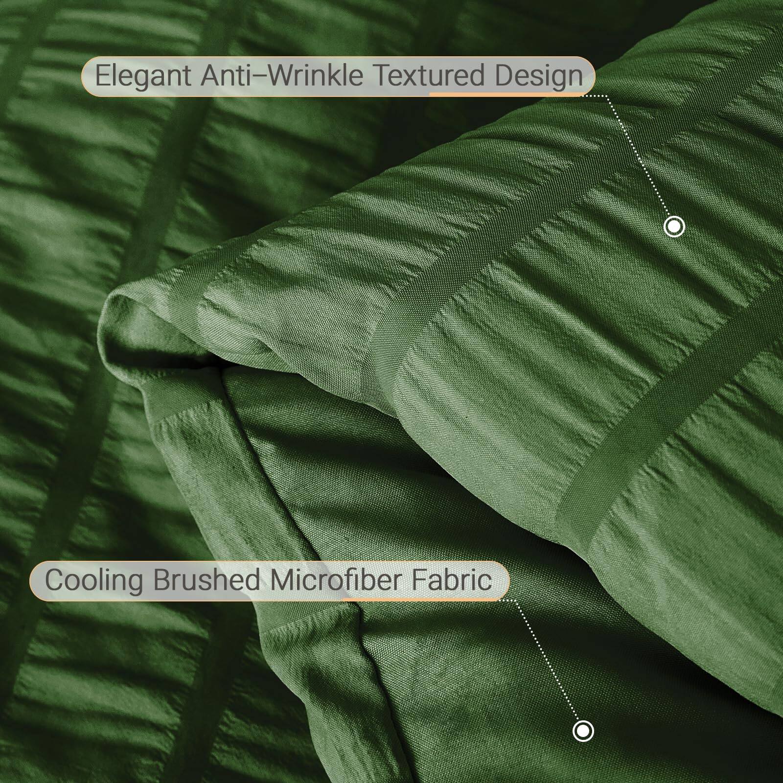 Elegant Anti-Wrinkle Textured Design  
Cooling Brushed Microfiber Fabric