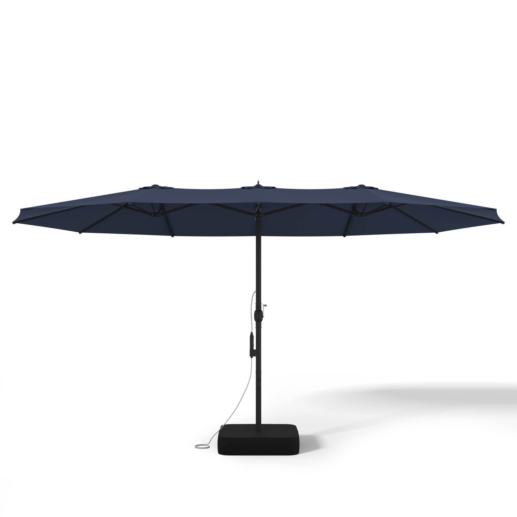 Alt View 9. Famapy - 11ft Double-Top Patio Misting Umbrella - Spray Cooling System & Reinforced Frame for Pool, Garden - Navy blue.