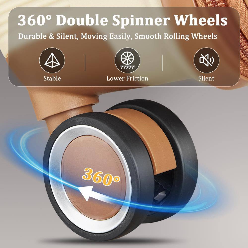 360° Double Spinner Wheels  
Durable & Silent, Moving Easily, Smooth Rolling Wheels  

- Stable  
- Lower Friction  
- Silent  

360°