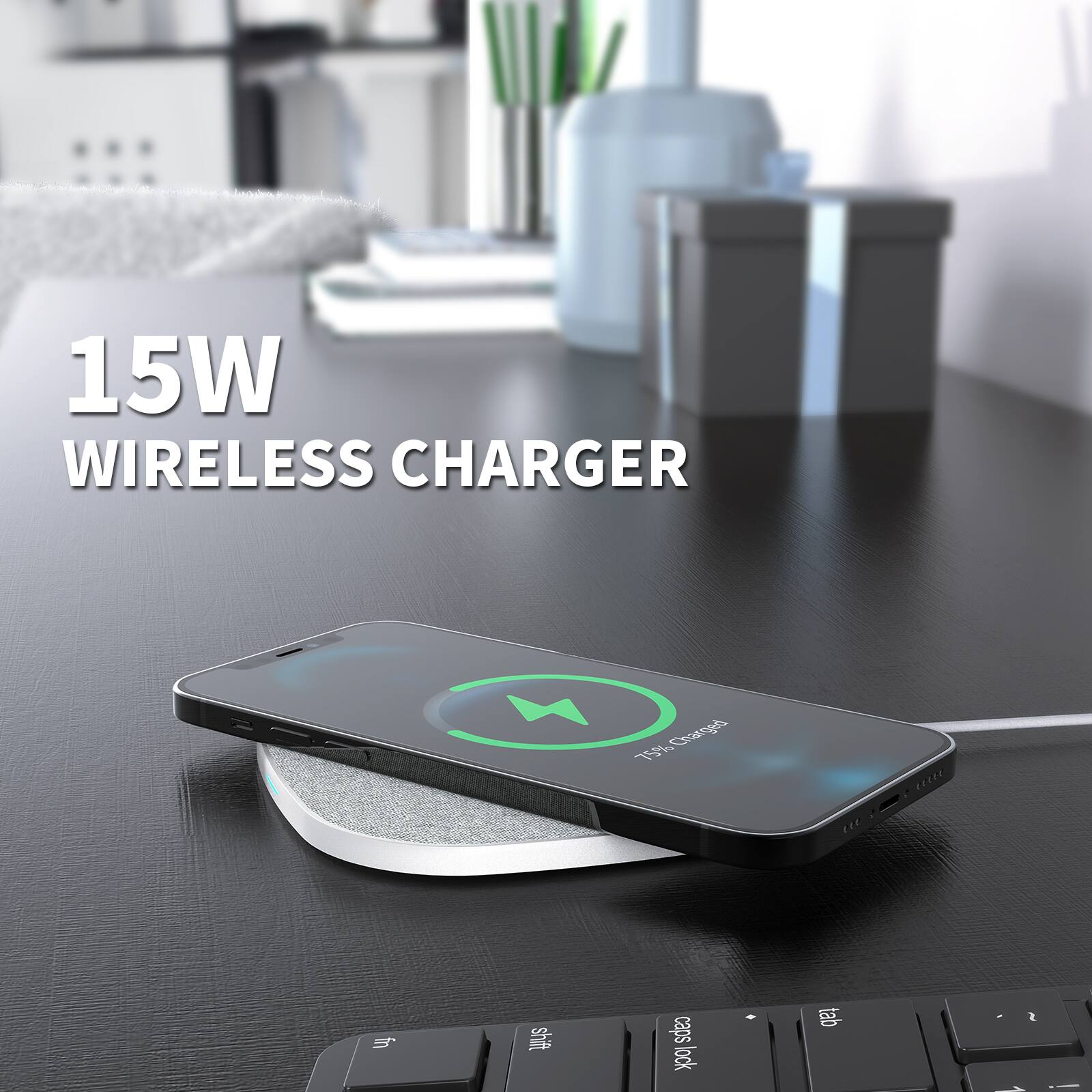15W WIRELESS CHARGER

Charged 75%
