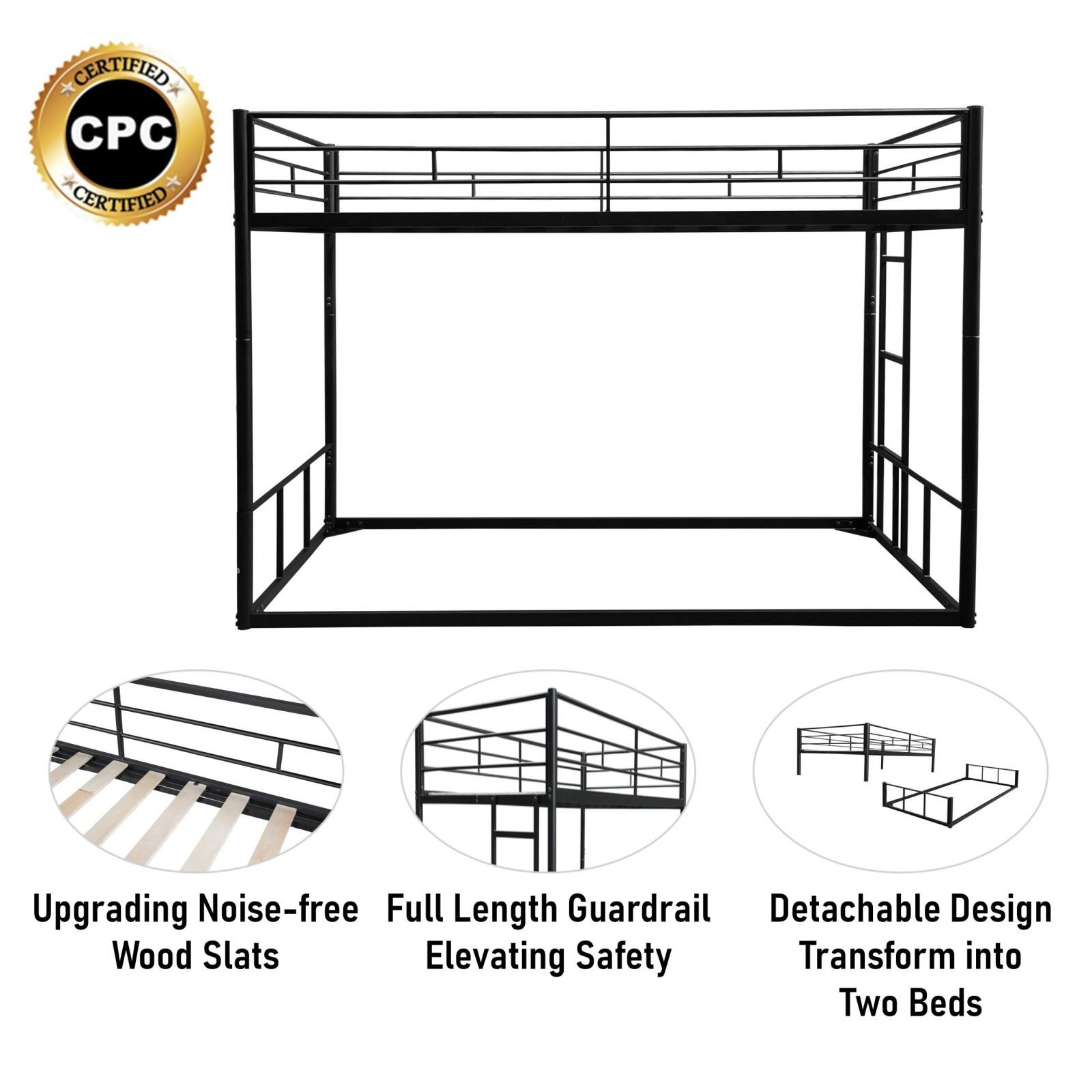 CERTIFIED CPC CERTIFIED

Upgrading Noise-free Full Length Guardrail Detachable Design Wood Slats Elevating Safety Transform into Two Beds

- Upgrading Noise-free Wood Slats
- Full Length Guardrail Elevating Safety
- Detachable Design Transform into Two Beds