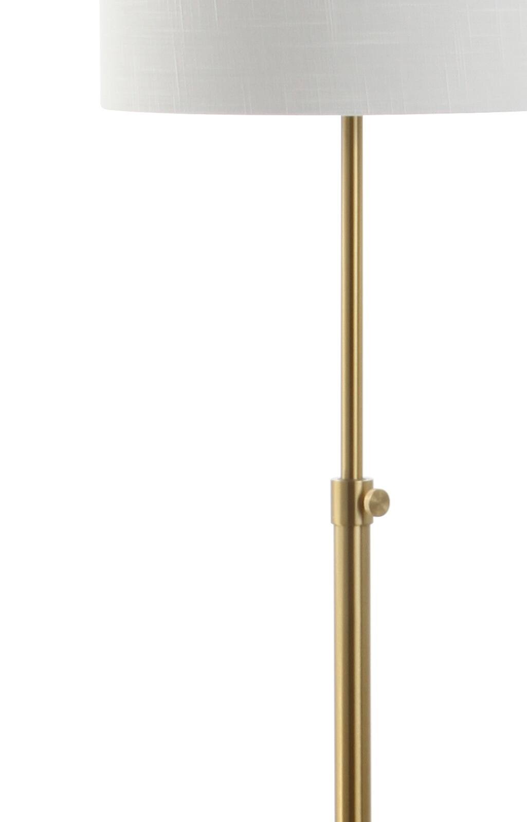 Alt View 4. Jonathan Y - Crosby 66" Adjustable Height Metal LED Floor Lamp, Brass/Black Marble - Brass Gold/Black.