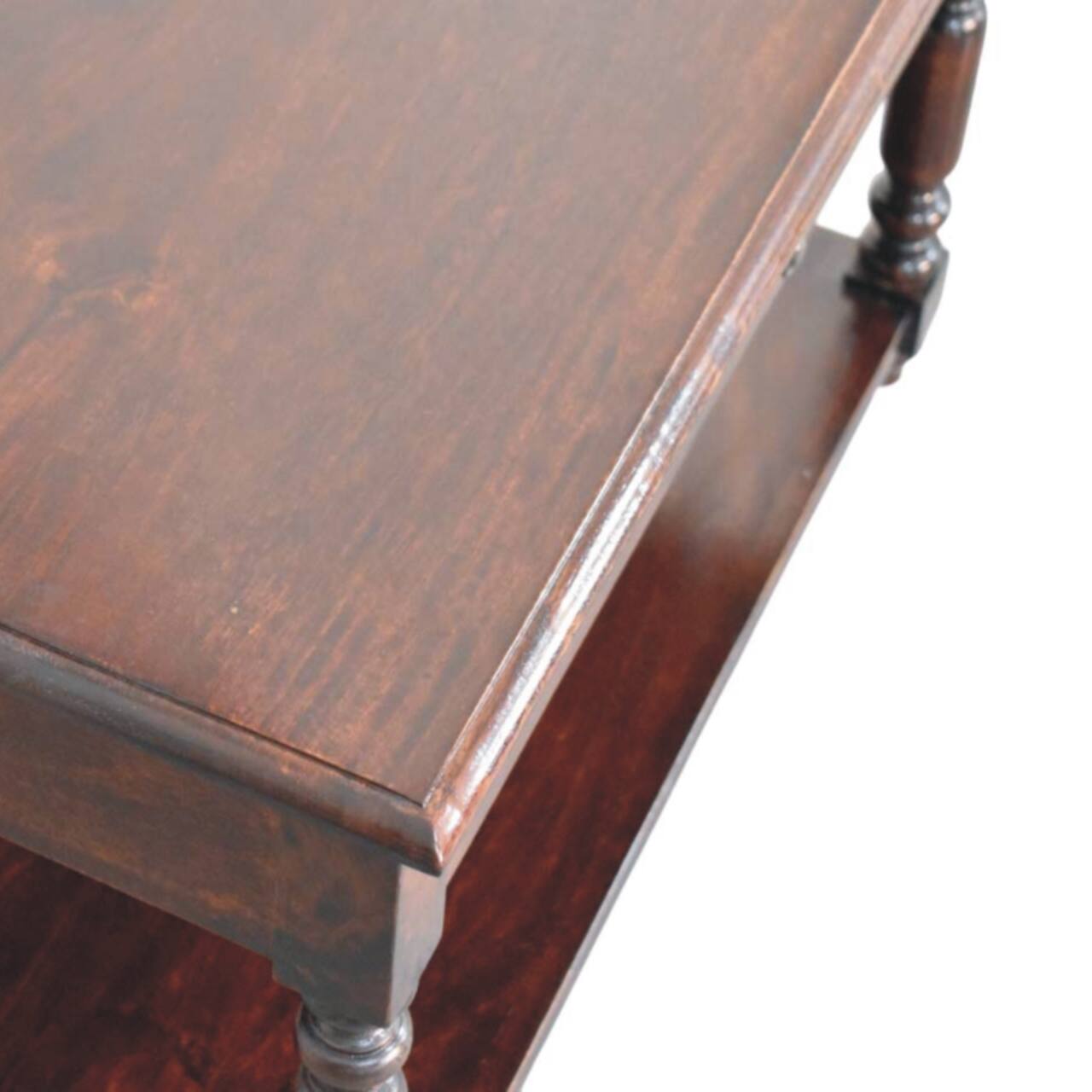 Alt View 2. Artisan Furniture - Turned Legs Cherry Console Table - Brown.