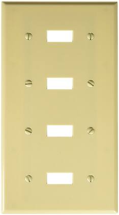 Leviton - 4 gang Thermoset Plastic Toggle Wall Plate 1 pk - Ivory