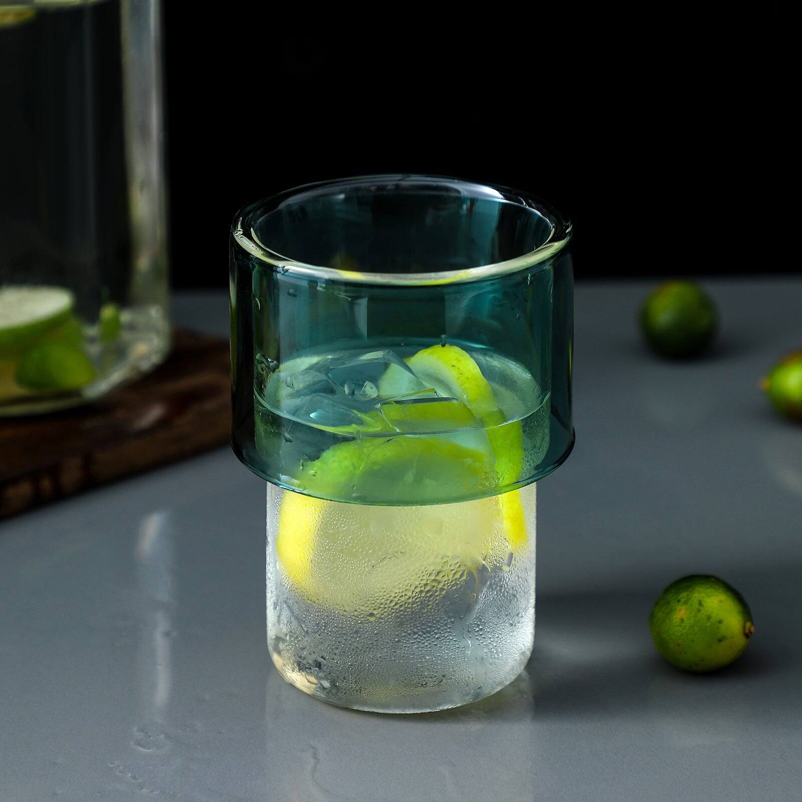 Alt View 2. BreeBe - Eryngii Double Wall Highball Glasses set of 4 - Blue.