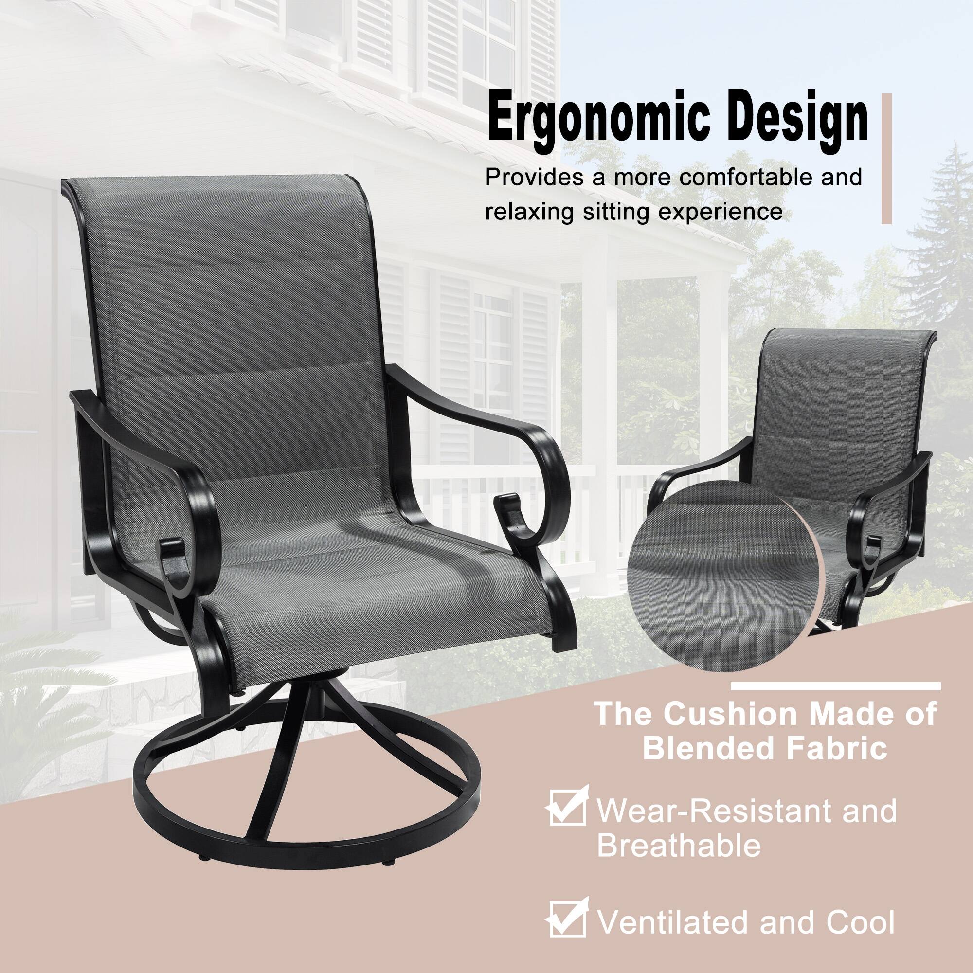 Ergonomic Design  
Provides a more comfortable and relaxing sitting experience  

The Cushion Made of Blended Fabric  
- Wear-Resistant and Breathable  
- Ventilated and Cool
