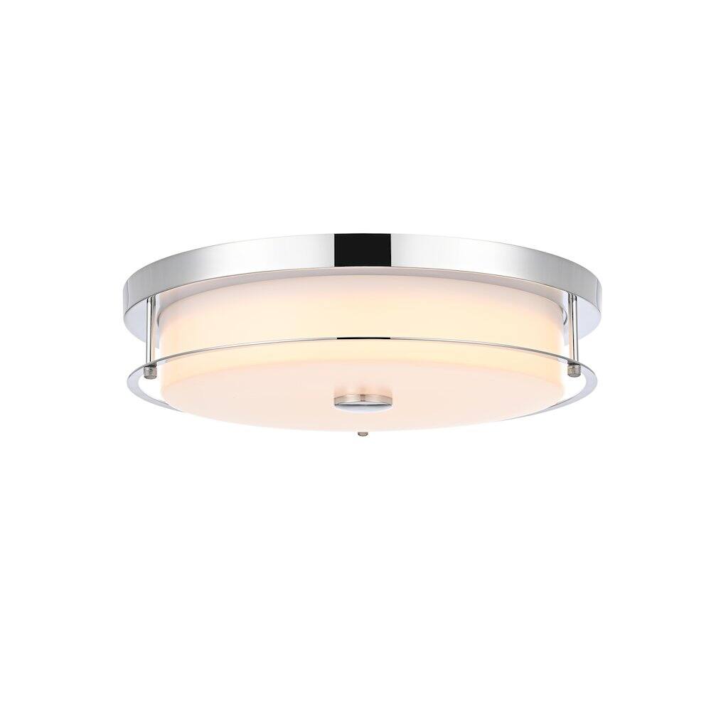 Alt View 1. Living District - Kolson 16 Inch Led Flush Mount Ceiling Light In Chrome - Chrome.