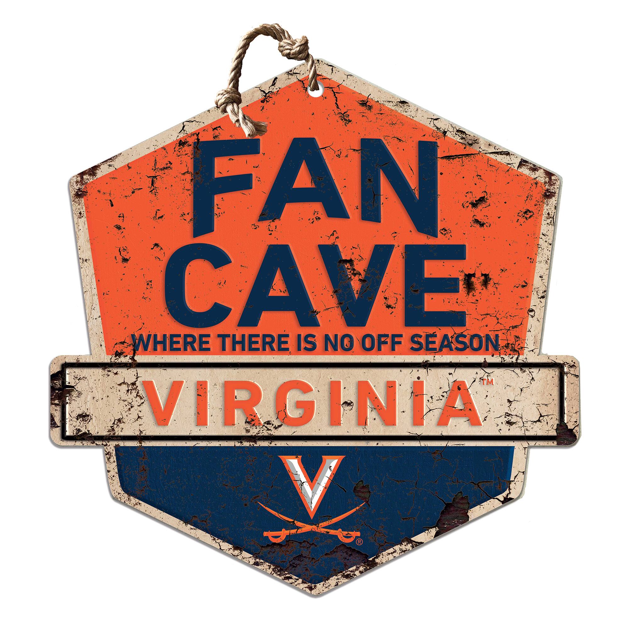 Virginia Cavaliers 20'' x 20'' Fan Cave Badge Sign