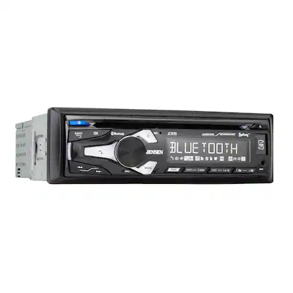 BAND
Bluetooth
MIC
JCR311
HI-POWER CD RECEIVER
Plug"
JENSEN
BLUE TOOTH
IS 1000
to EQ 00
CBD
RESET
MODE
1RPT
1 ROM
SINT - 0/11
C
AUX