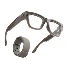 Front. Meta - Meta Ray-Ban Display & Neural Band | AI glasses with in-lens display - Shiny sand frame, large - Sand band size 1 - Sand.