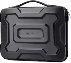 Front. mosiso - 13.3 inch Laptop Sleeve with Handle Waterproof EVA Protective Hard Case for 13-14 inch Laptops - Black.