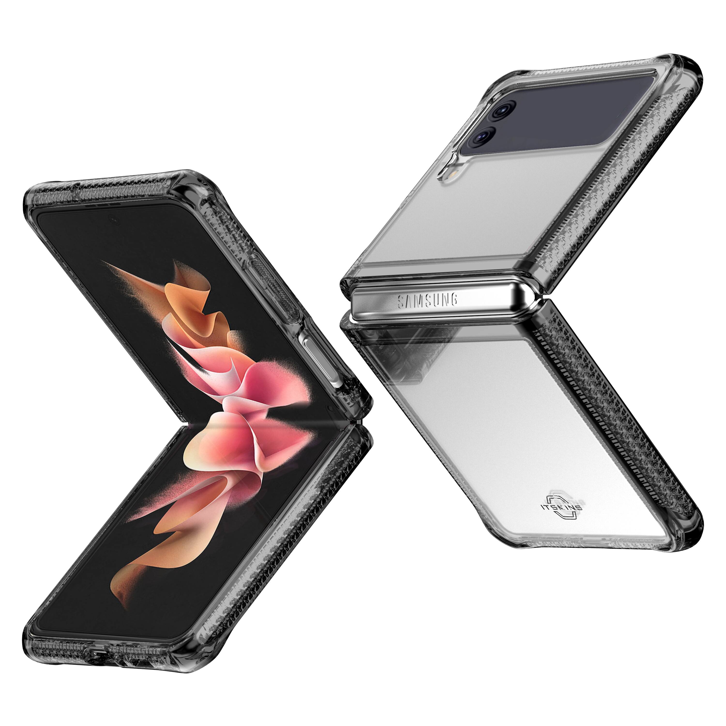 Alt View 3. Itskins - ITSKINS - Hybrid_R Case for Samsung Galaxy Z Flip4 - Black and Transparent.