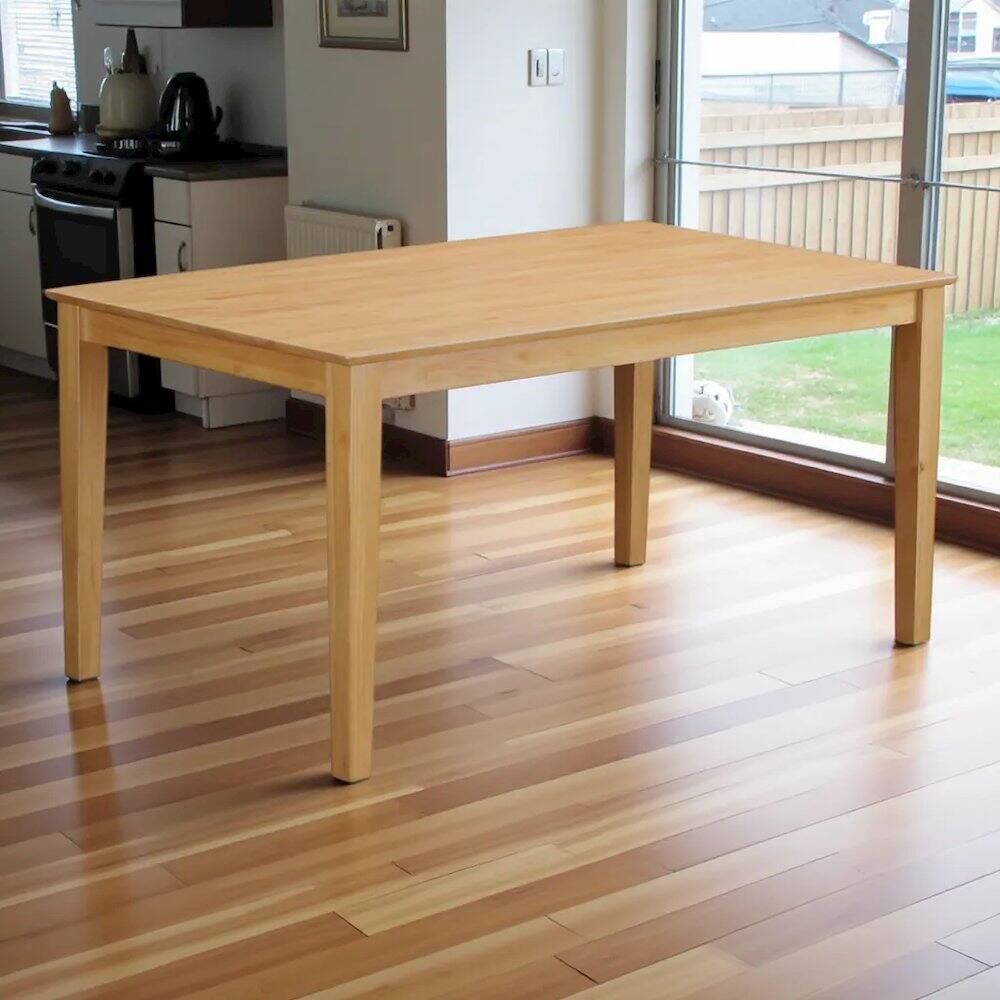 Alt View 3. FurniFact - Elegant 60-Inch Solid Wood Dining Table – Farmhouse Kitchen Table - Oak.