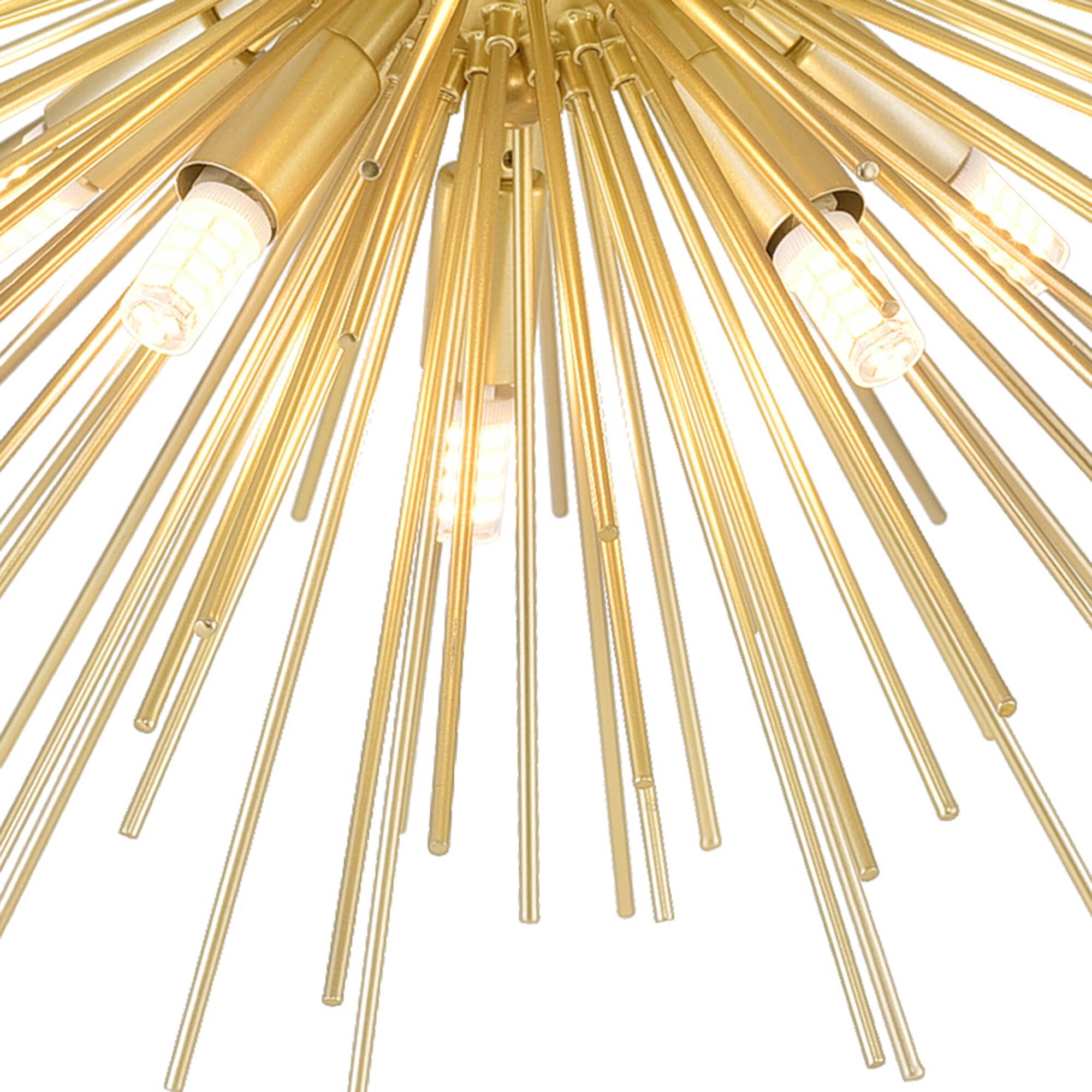 Back. CWI Lighting - Savannah 6 Light Flush Mount With Gold Leaf Finish - Gold Leaf.