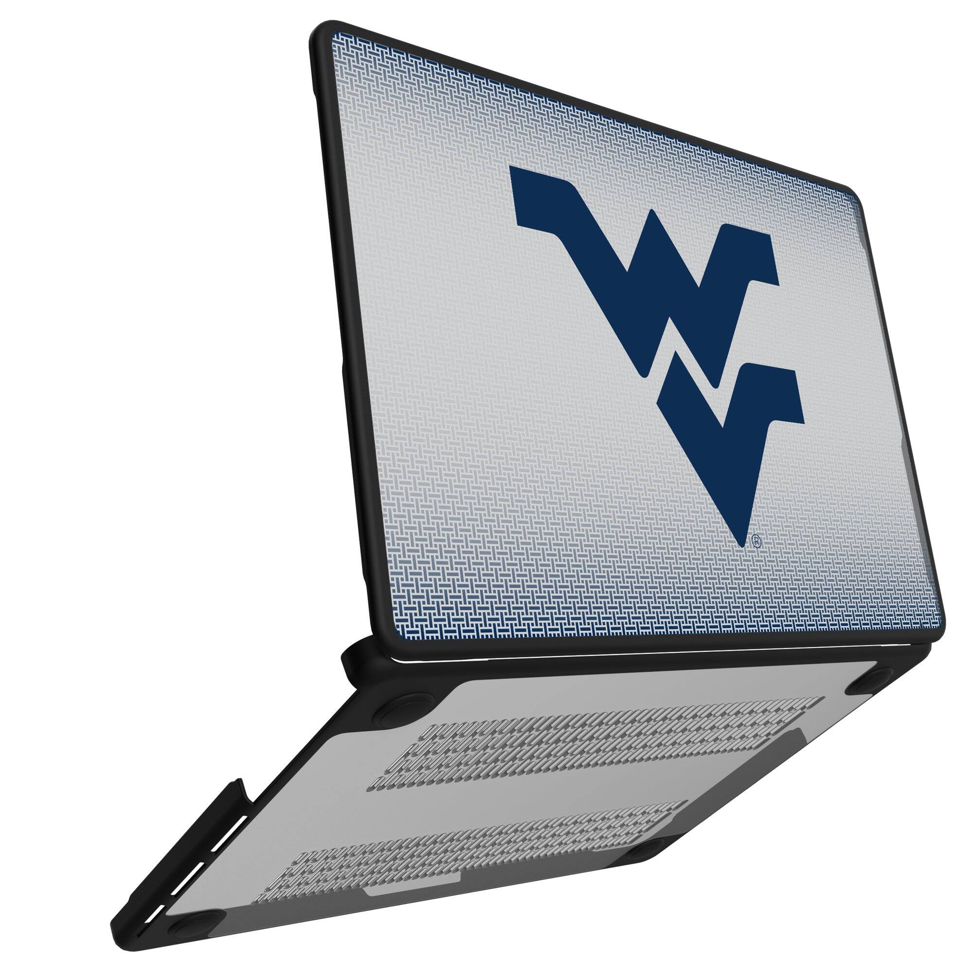 Alt View 1. Keyscaper - West Virginia Mountaineers Linen MacBook Case - Pro 14 in - Multicolor.