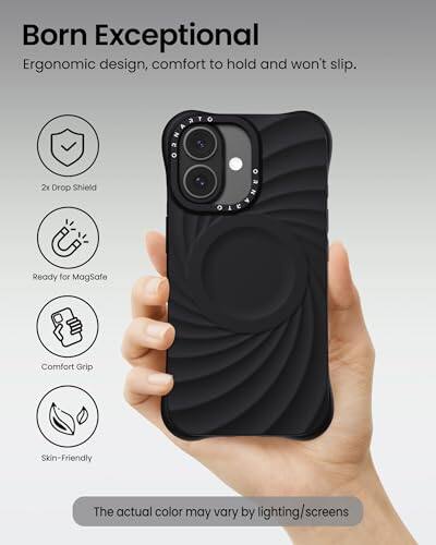 Born Exceptional  
Ergonomic design, comfort to hold and won't slip.  
2x Drop Shield  
Ready for MagSafe  
Comfort Grip  
Skin-Friendly  
The actual color may vary by lighting/screens