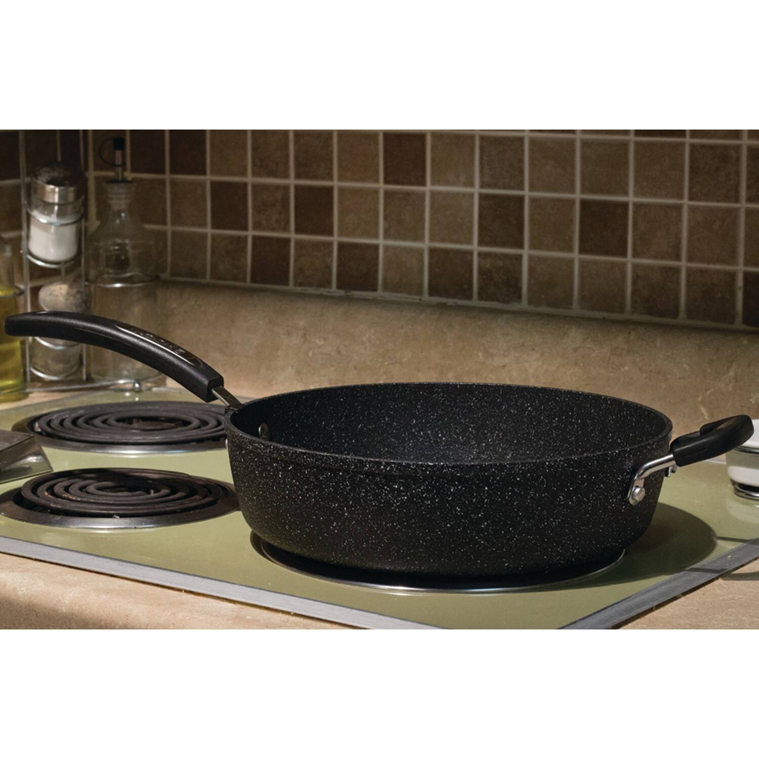 Alt View 1. THE ROCK by Starfrit - 11" Deep-Fry Pan with Lid, Bakelite Handles - Gray.