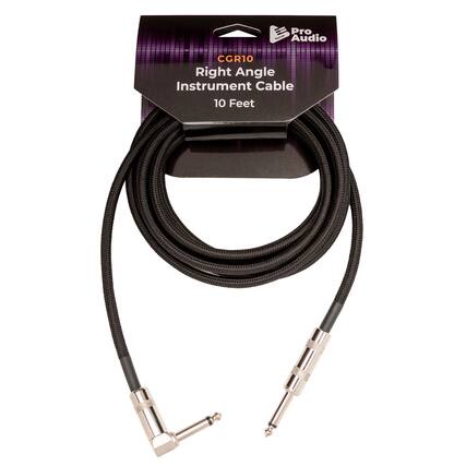 Pro Audio CGR10 Right Angle Instrument Cable 10 Feet