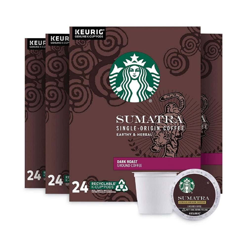 KEURIG GENUINE K-CUP PODS  
SUMATRA  
SINGLE-ORIGIN COFFEE  
EARTHY & HERBAL  
DARK ROAST  
GROUND COFFEE  
24 K-CUP PODS  
RECYCLABLE*  
PET LID  
IMPRINTED  
DB07R  
FU8Y  
SUMATRA  
ZINGLL.OKICEN  
COFFEE  
GROUND COFFEE  
PET LID  
RECYCLABLE  
KEURIG