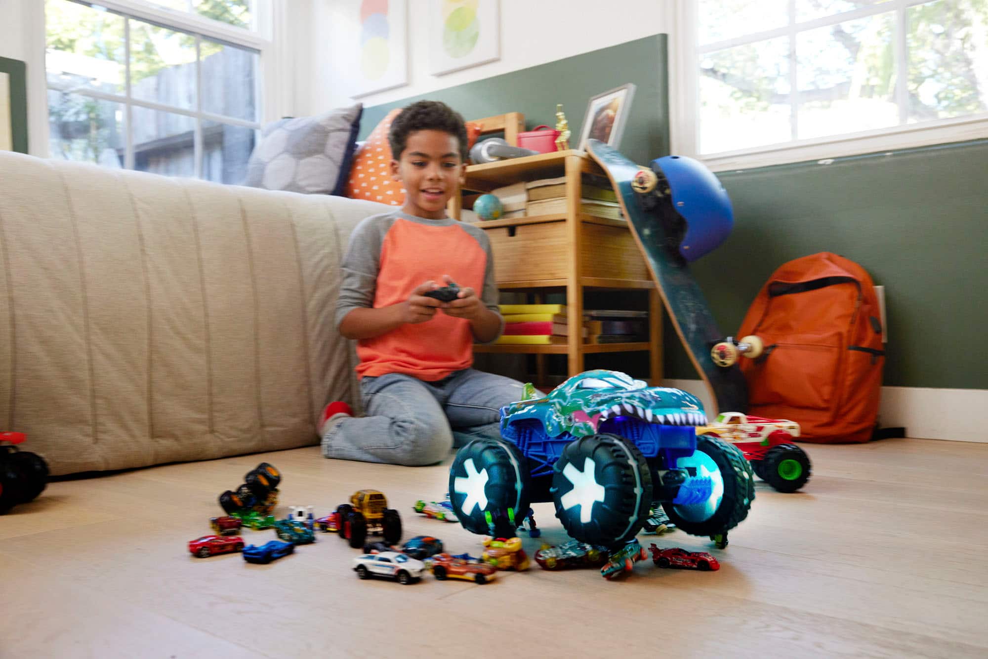 Alt View 17. Hot Wheels - Monster Trucks 1:15 Mega Wrex R/C - Blue.