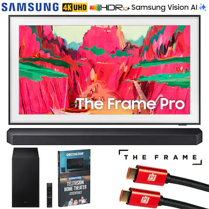 SAMSUNG 4K UHD HDR10+ Samsung Vision AI The Frame Pro DECOGEAR THE FRAME BEGINNER'S GUIDE TELEVISION HOME THEATER ESSENTIALS