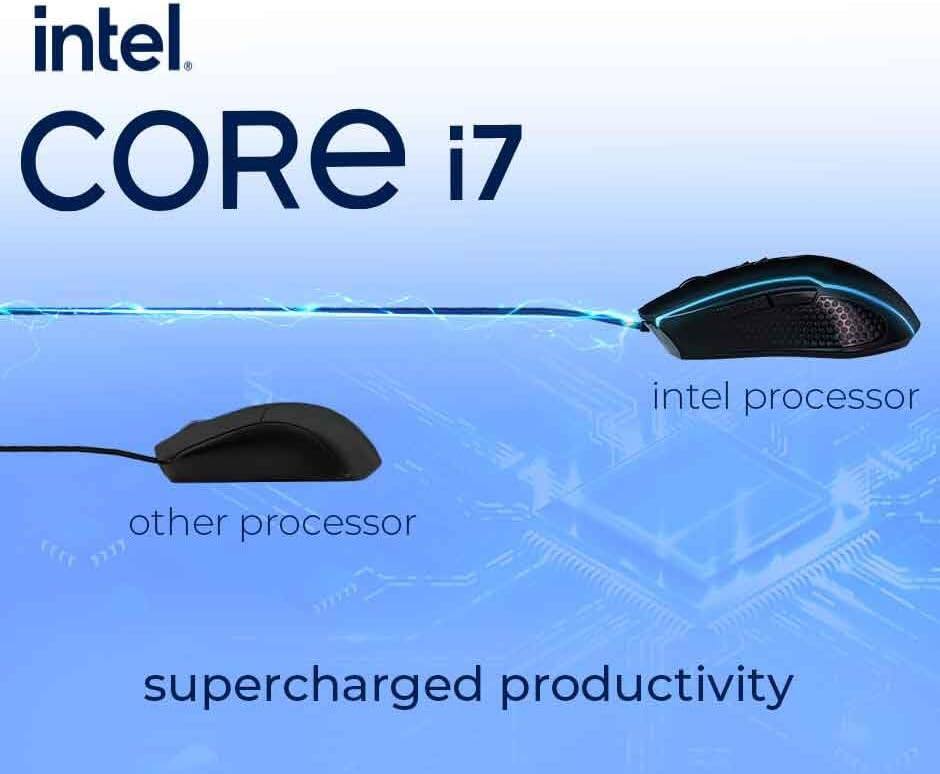 The corrected text is:

"Intel Core i7 Intel processor other processor F1 supercharged productivity"