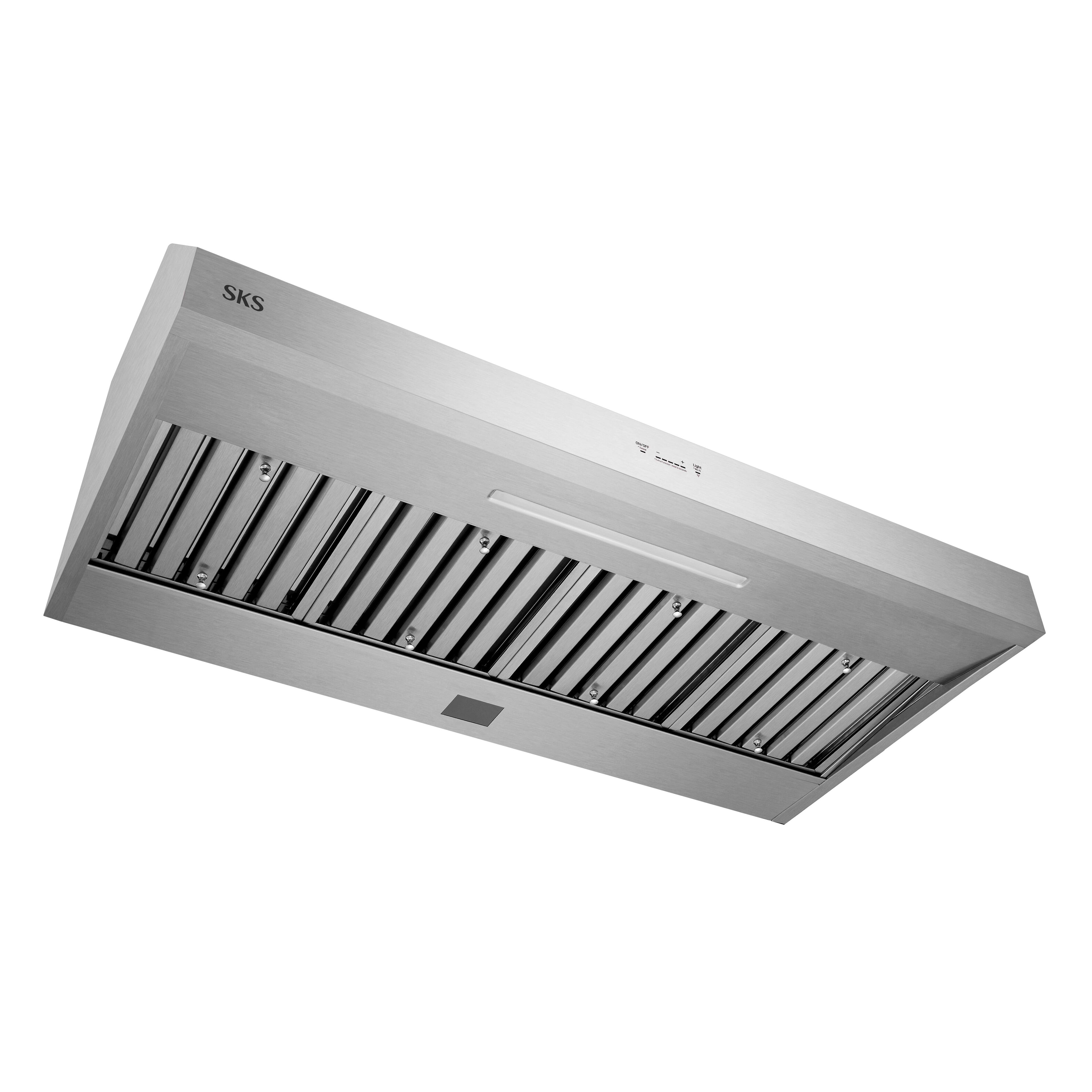 Alt View 4. SKS - 48-inch Pro-Style Externally Vented Range Hood with SmartThinQ Technology - Stainless Steel.