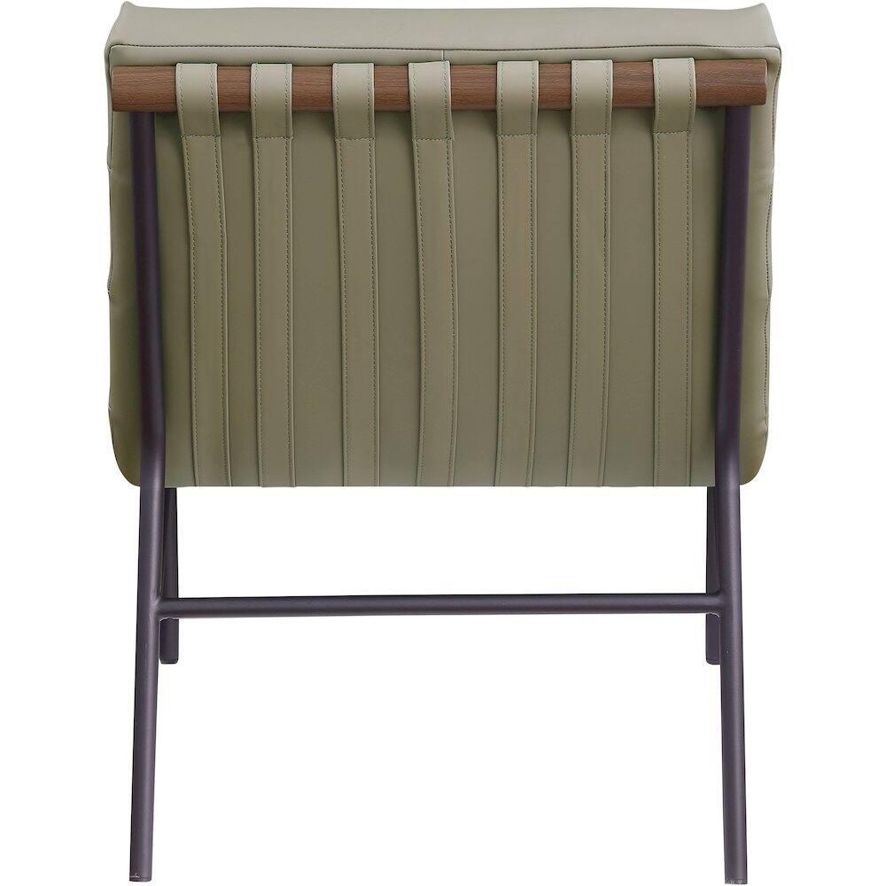 Alt View 3. Meridian Furniture - Burke Olive Vegan Leather Accent Chair - Green.