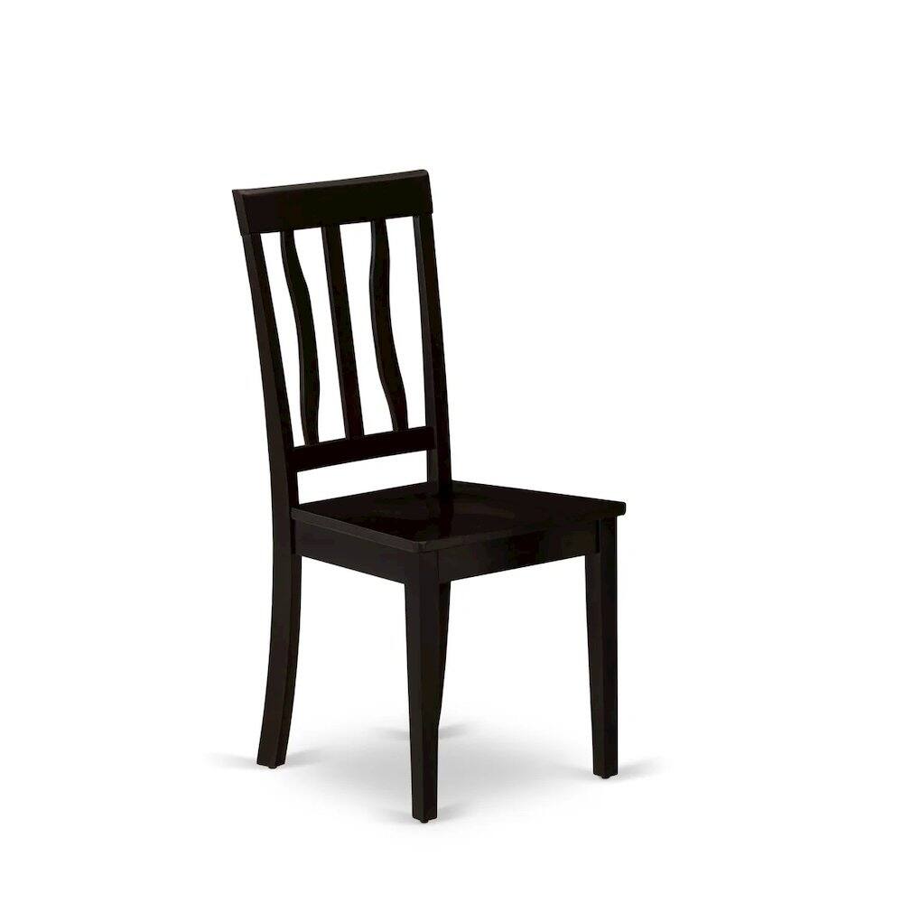 Left. East West Furniture - Antique Dining Room Chairs - Slat Back Wooden Seat Chairs - Cappuccino.