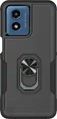 Front. SaharaCase - ArmorPro Kickstand Case for Motorola Moto G Play (2024) - Scorpion Black.