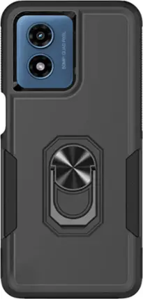 Front. SaharaCase - ArmorPro Kickstand Case for Motorola Moto G Play (2024) - Scorpion Black.