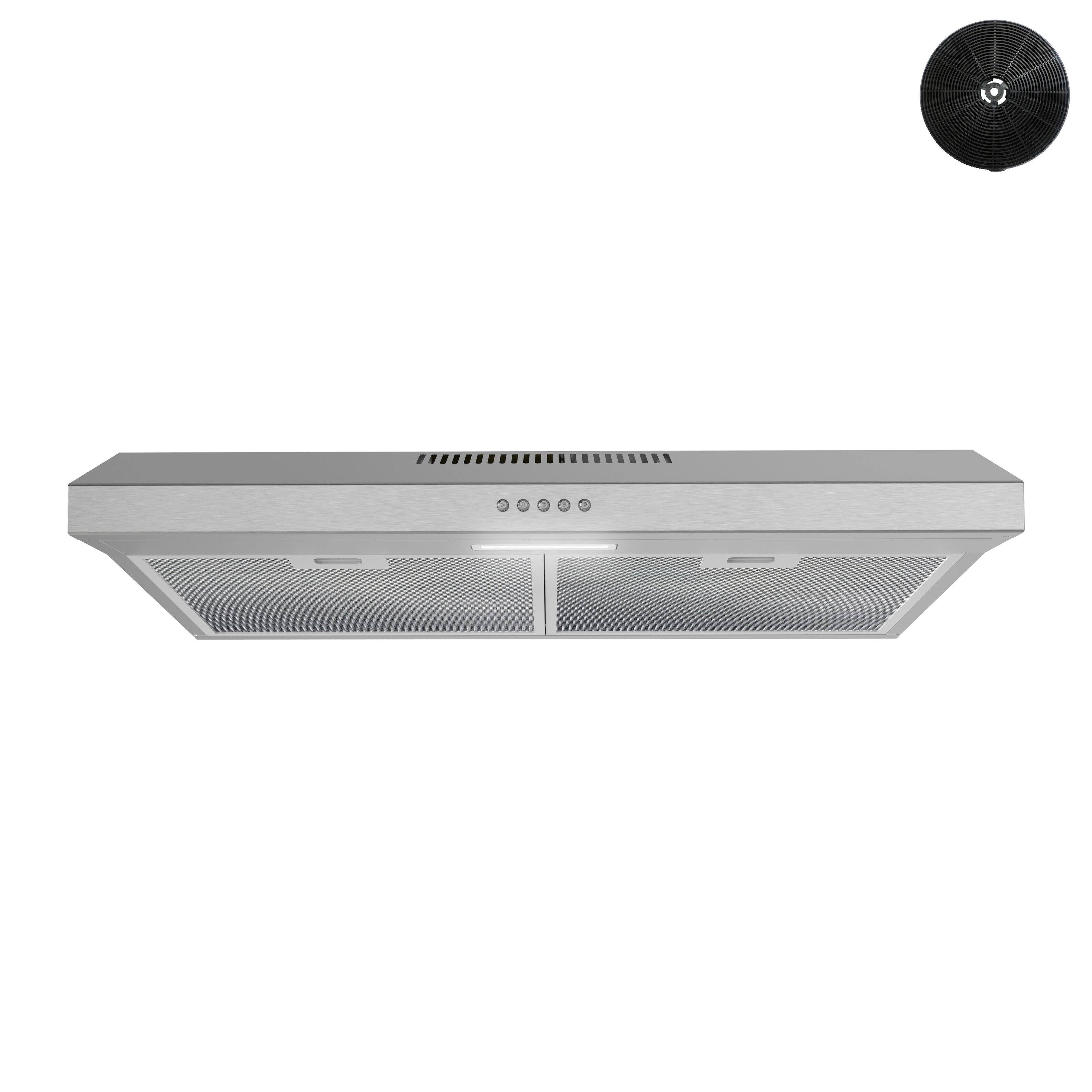 Front. Streamline - 30 in. Scafati Convertible Undermount 80 CFM Range Hood, Mesh Filters, Push Button Control, LED Light - Brushed Stainless Steel.