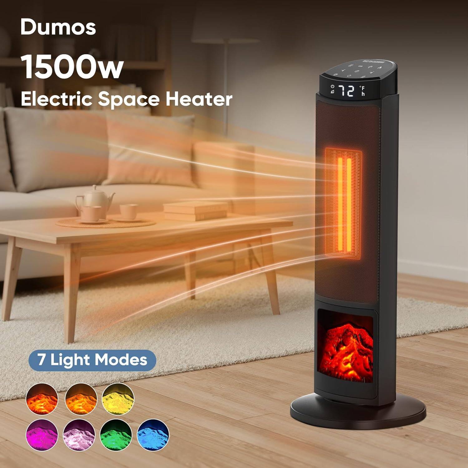 Dumos 1500w Electric Space Heater

7 Light Modes